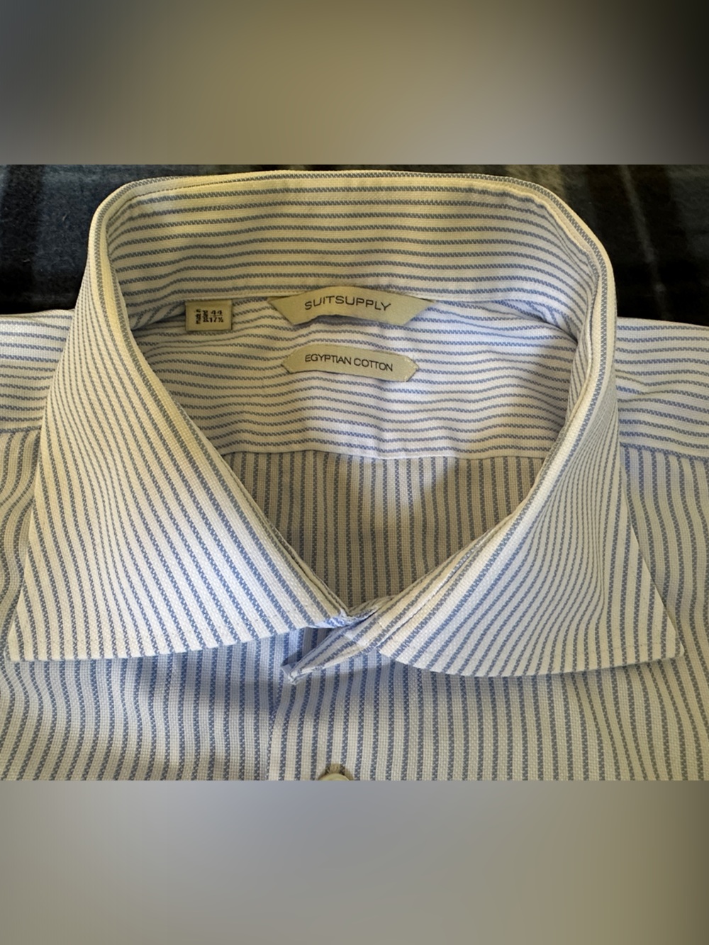 Suitsupply Multicolor Stripes Light Blue White Men’s Dress Shirt Size 17.5